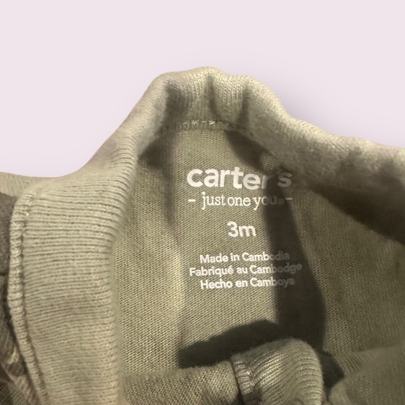 Carters Baby Green Palm Leaf Print Baby Romper Size 3 Months - Picture 4 of 5